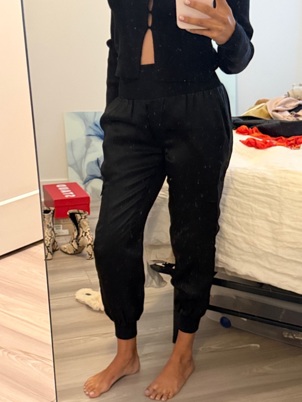 cinq a sept Black Tapered Jogger Pants